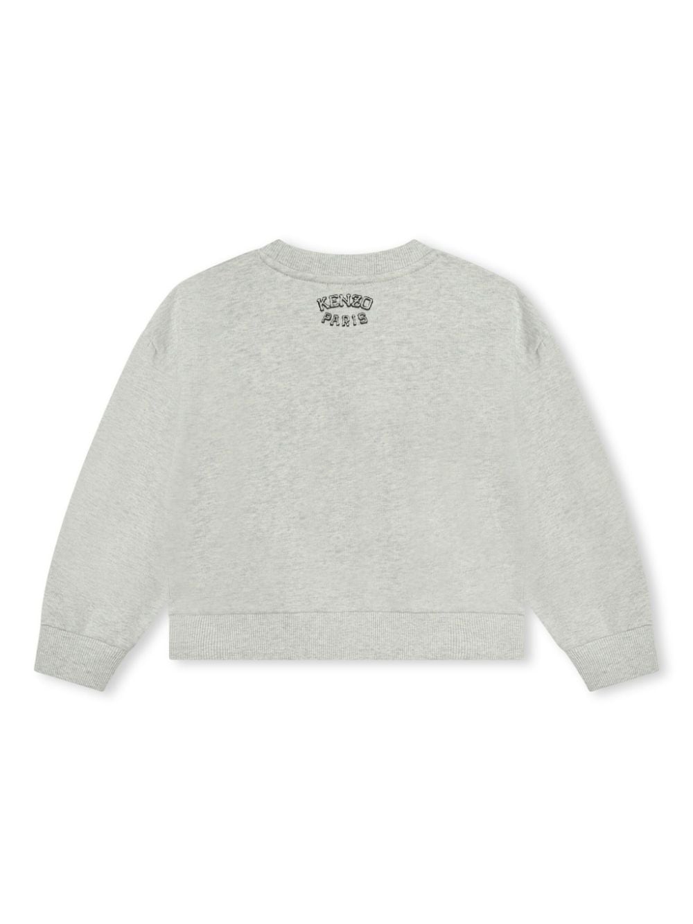 Shop Kenzo Kotora Embroidered Cotton Sweatshirt In Grey