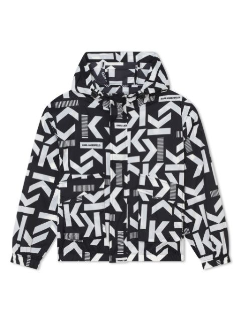 Karl Lagerfeld Kids logo-print hooded windbreaker