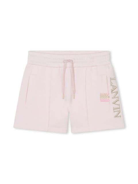 Lanvin Enfant logo-embroidered cotton shorts 