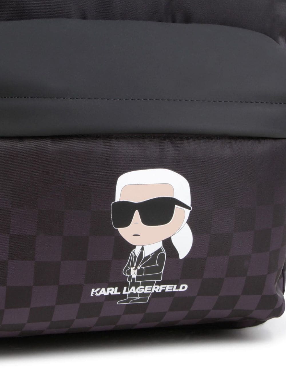 Shop Karl Lagerfeld K-ikonik Checkered Twill Backpack In Black