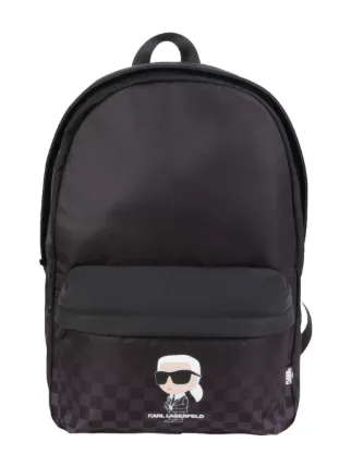 Karl Lagerfeld Kids K Ikonik Checkered Twill Backpack Black FARFETCH ID