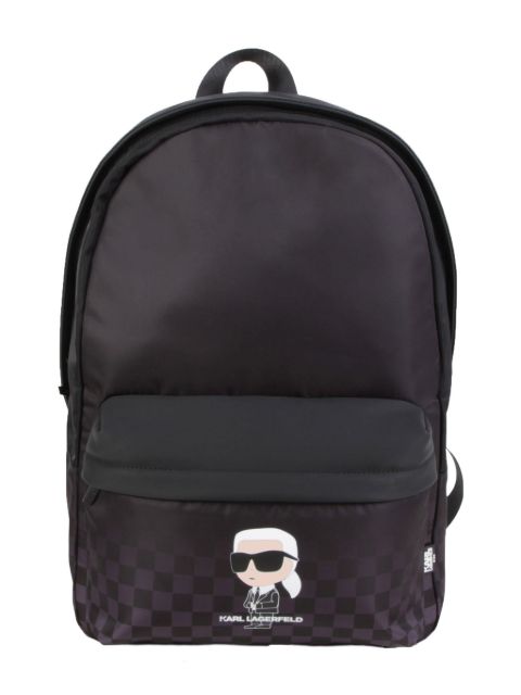 Karl Lagerfeld Kids K-Ikonik checkered twill backpack