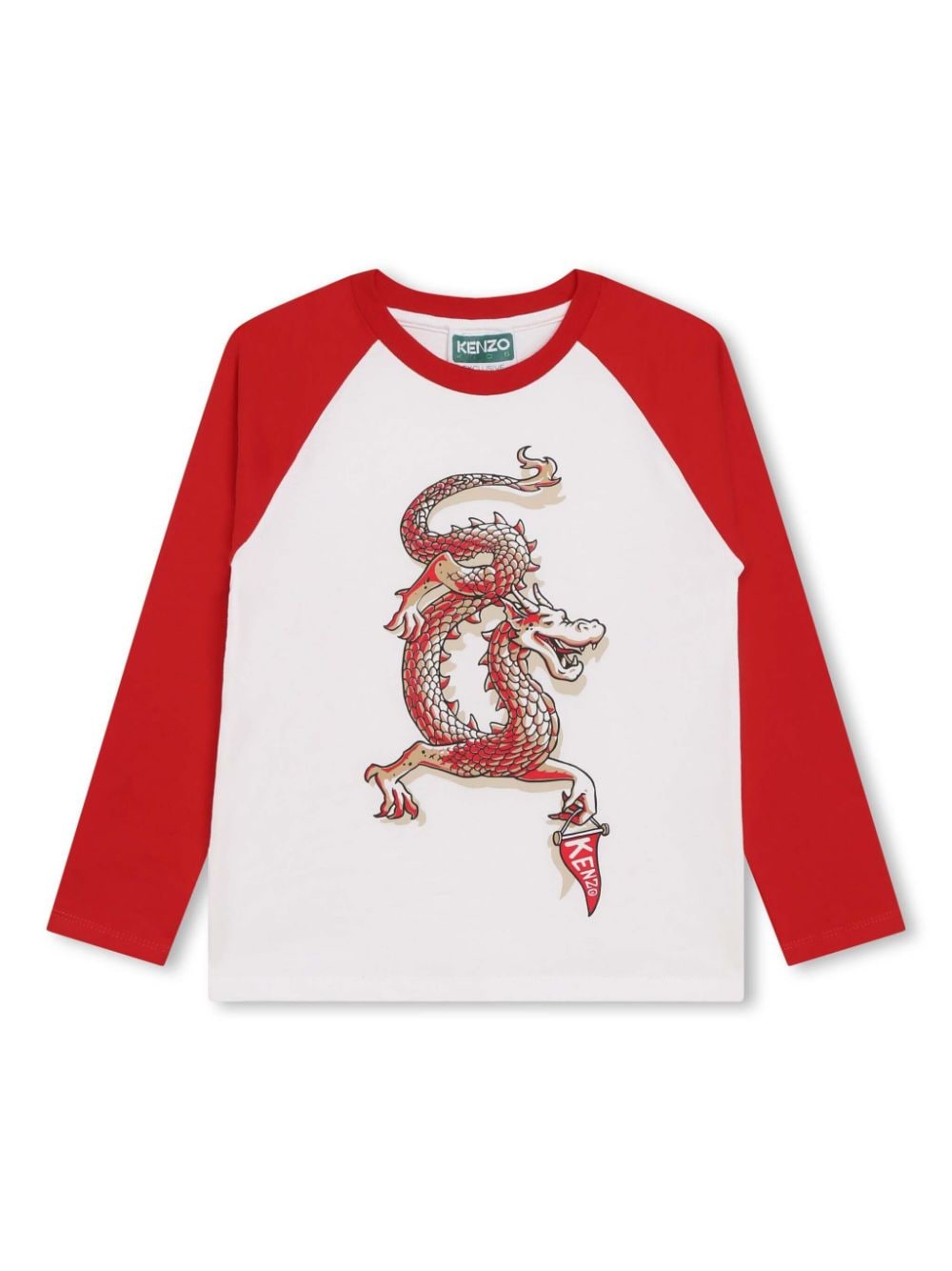 Image 1 of Kenzo Kids dragon-print cotton T-shirt