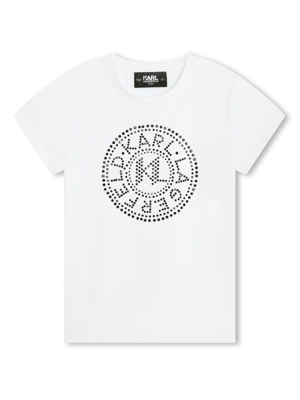 Karl Lagerfeld Kids' Verziertes Jersey-t-shirt Mit Logo-print In Weiss