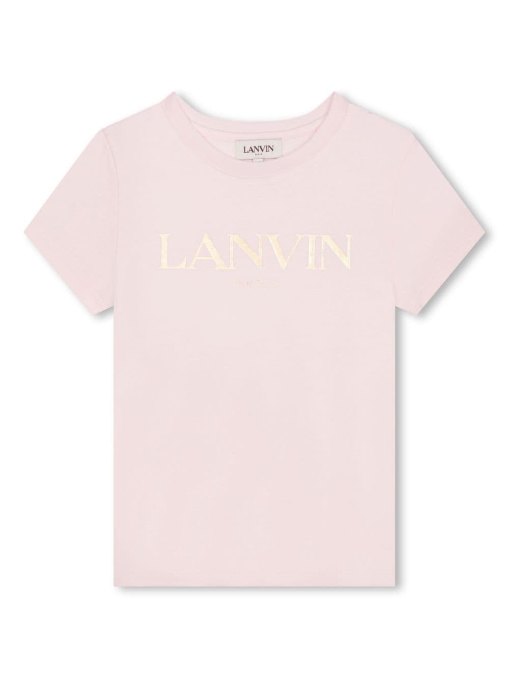 Lanvin Enfant Katoenen T-shirt met logoprint Roze