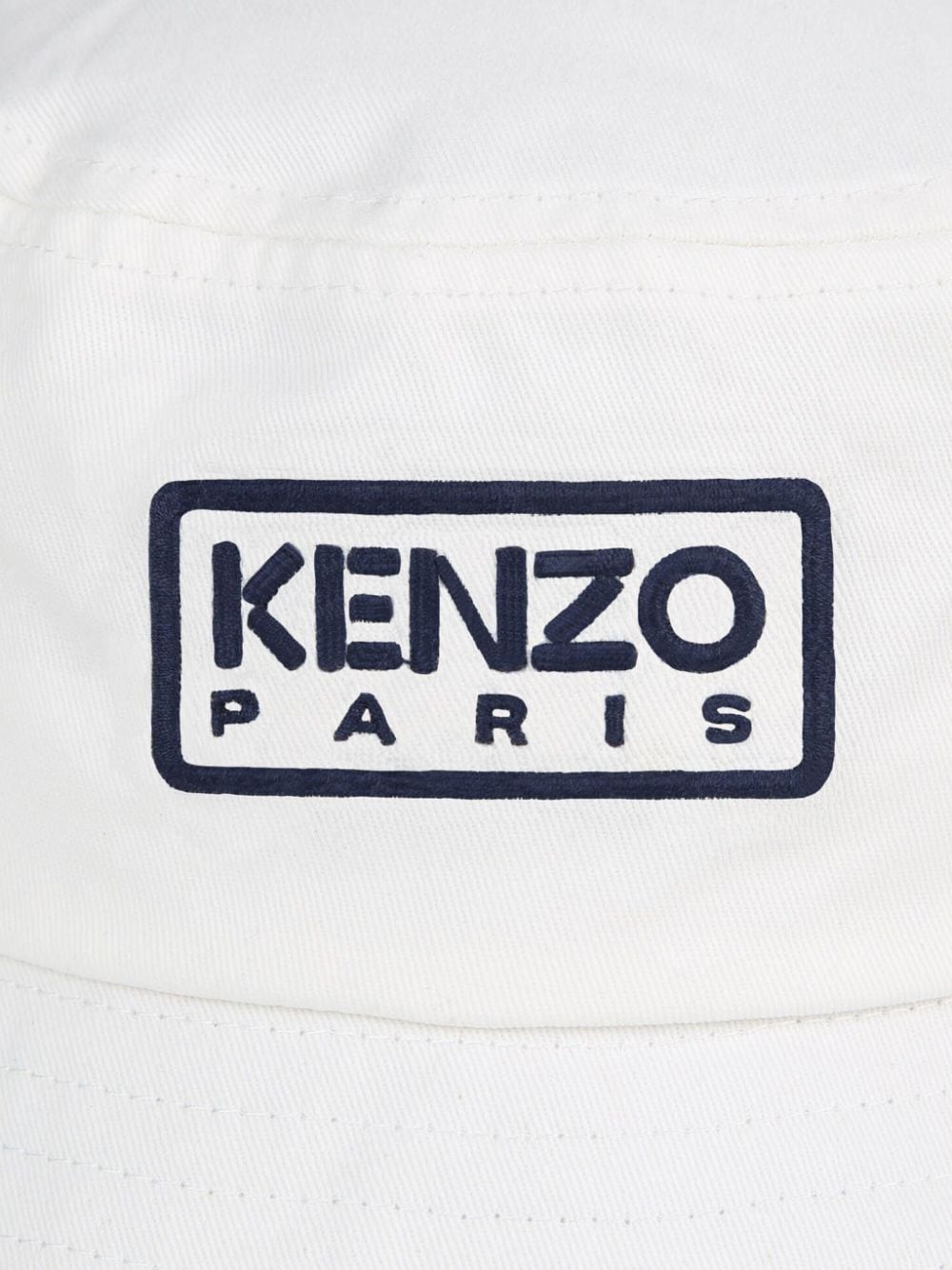 Shop Kenzo Logo-embroidered Cotton Bucket Hat In 白色