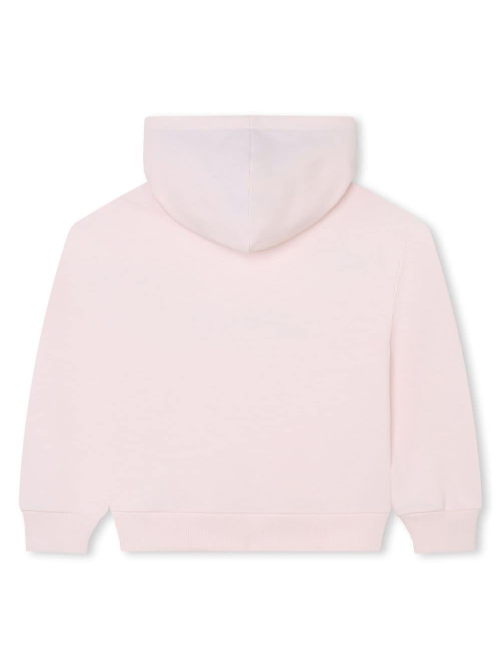 Shop Lanvin Enfant Logo-embroidered Cotton Hoodie In Pink
