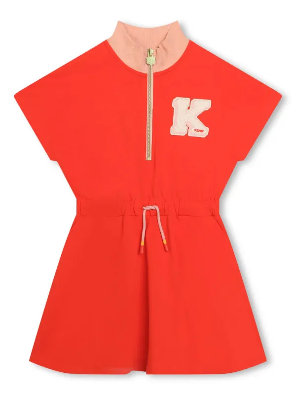 Kenzo Kids Kenzo Club Half Zip Dress Red