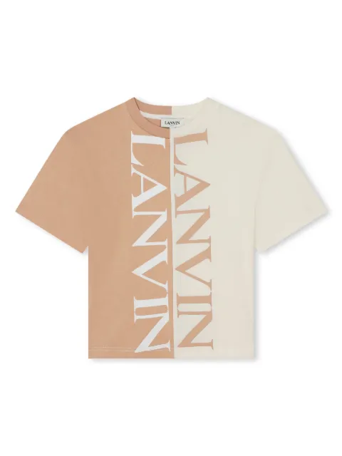 Lanvin Enfant playera con diseño color block y logo estampado