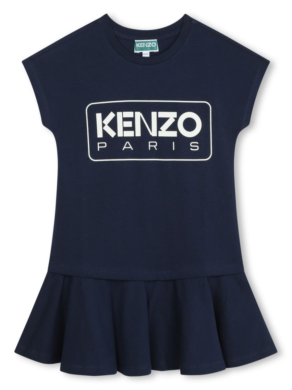Shop Kenzo Logo-print Cotton Minidress In Blue
