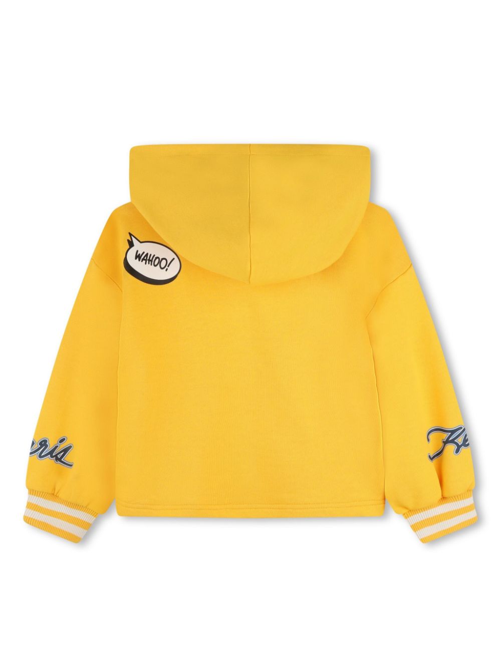 Shop Kenzo Tiger Head-print Cotton Hoodie In Yellow