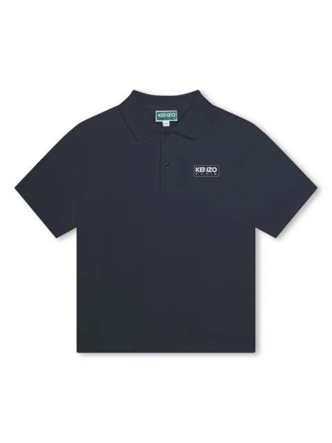 Kenzo Kids logo-print piqué-weave polo shirt