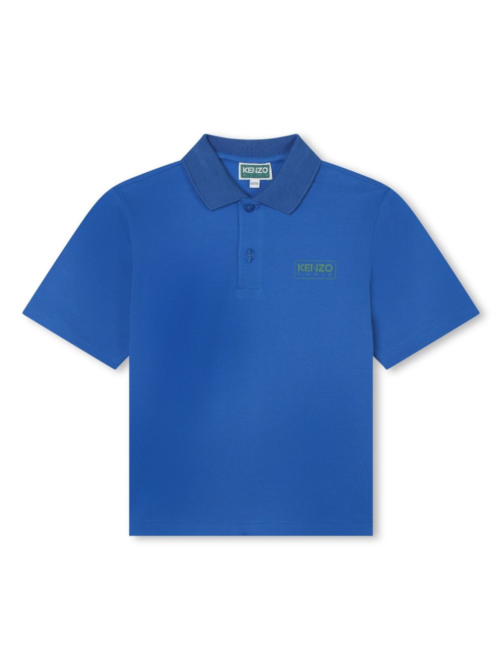 Shop Kenzo Logo-print Piqué-weave Polo Shirt In Blau