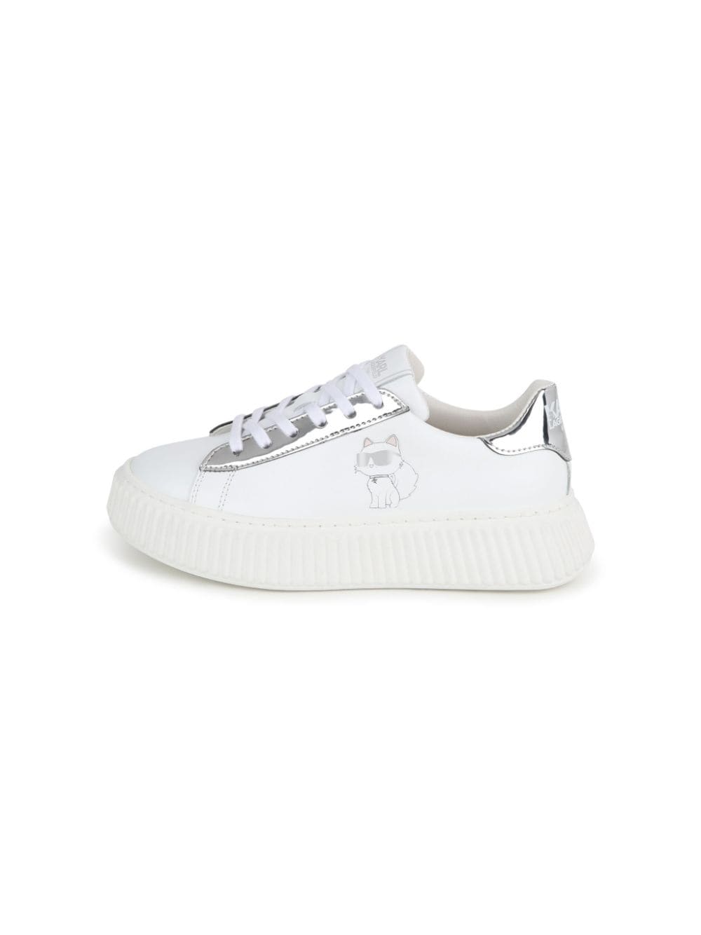 Karl Lagerfeld Kids Choupette leather low-top sneakers White