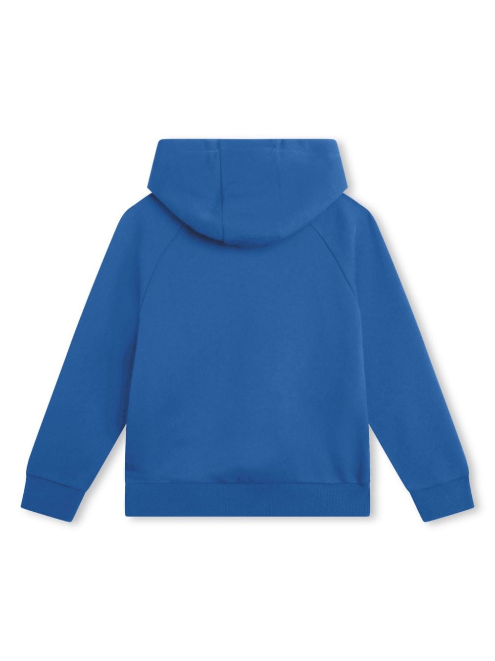 Shop Kenzo Logo-embroidered Cotton Hoodie In Blau