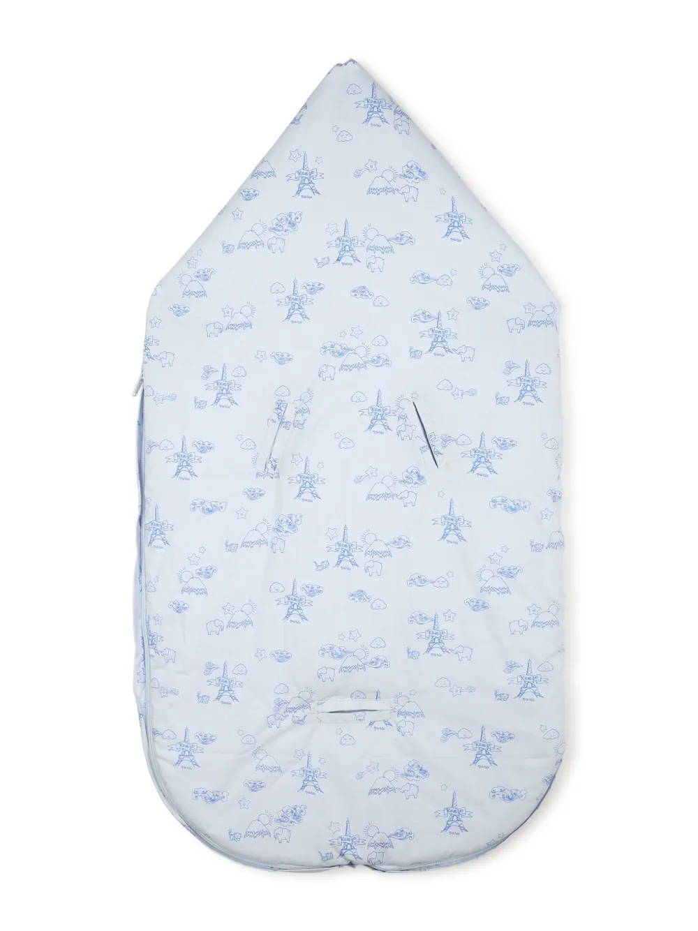 Shop Kenzo Graphic-print Cotton Sleeping Bag In Blue