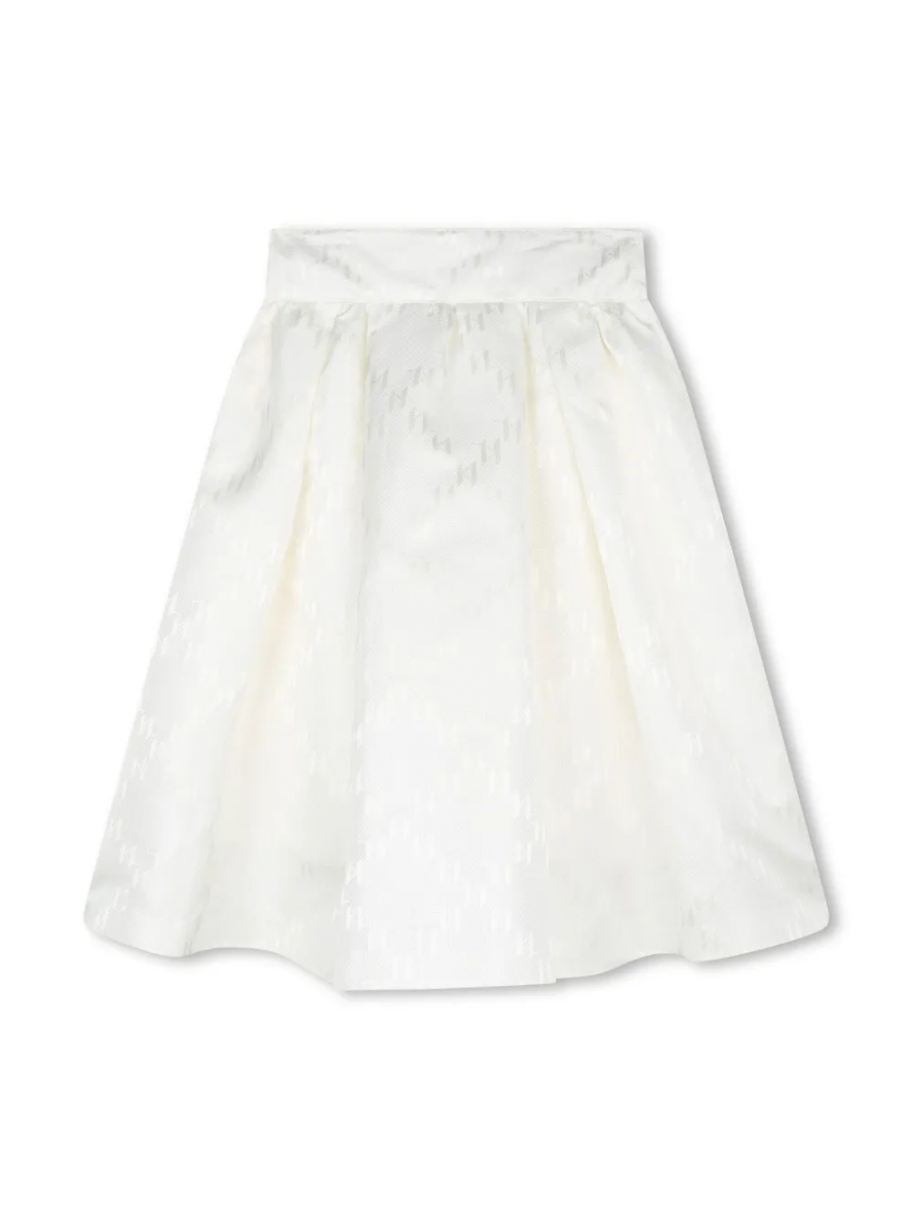 Shop Karl Lagerfeld Monogram-pattern Midi Skirt In White