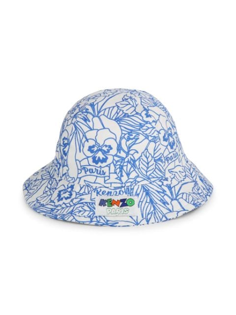 Kenzo Kids logo-appliqué cotton bucket hat 