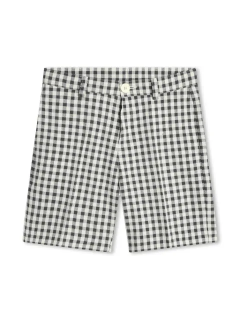 Kenzo Kids logo-tag gingham check-print shorts