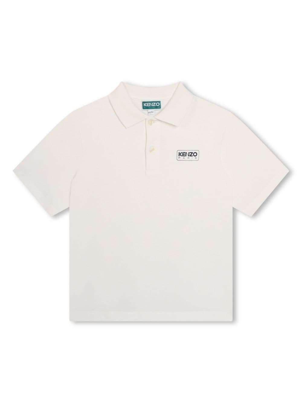 Kenzo Kids' Logo-print Piqué-weave Polo Shirt In White