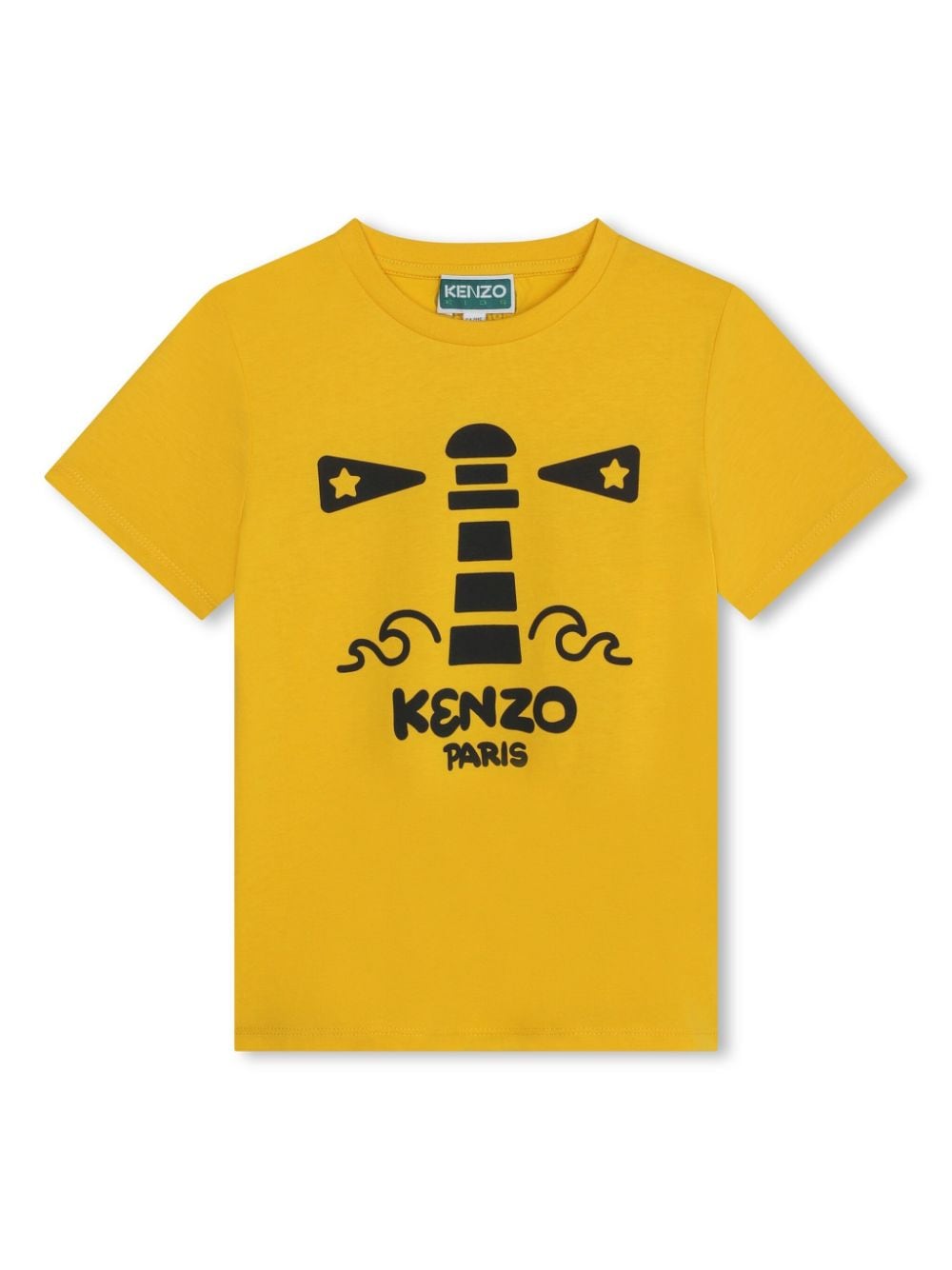Shop Kenzo Logo-print Cotton T-shirt In Yellow