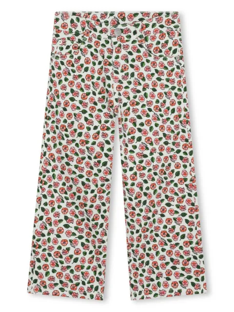 Kenzo Kids floral-print cotton-blend trousers 