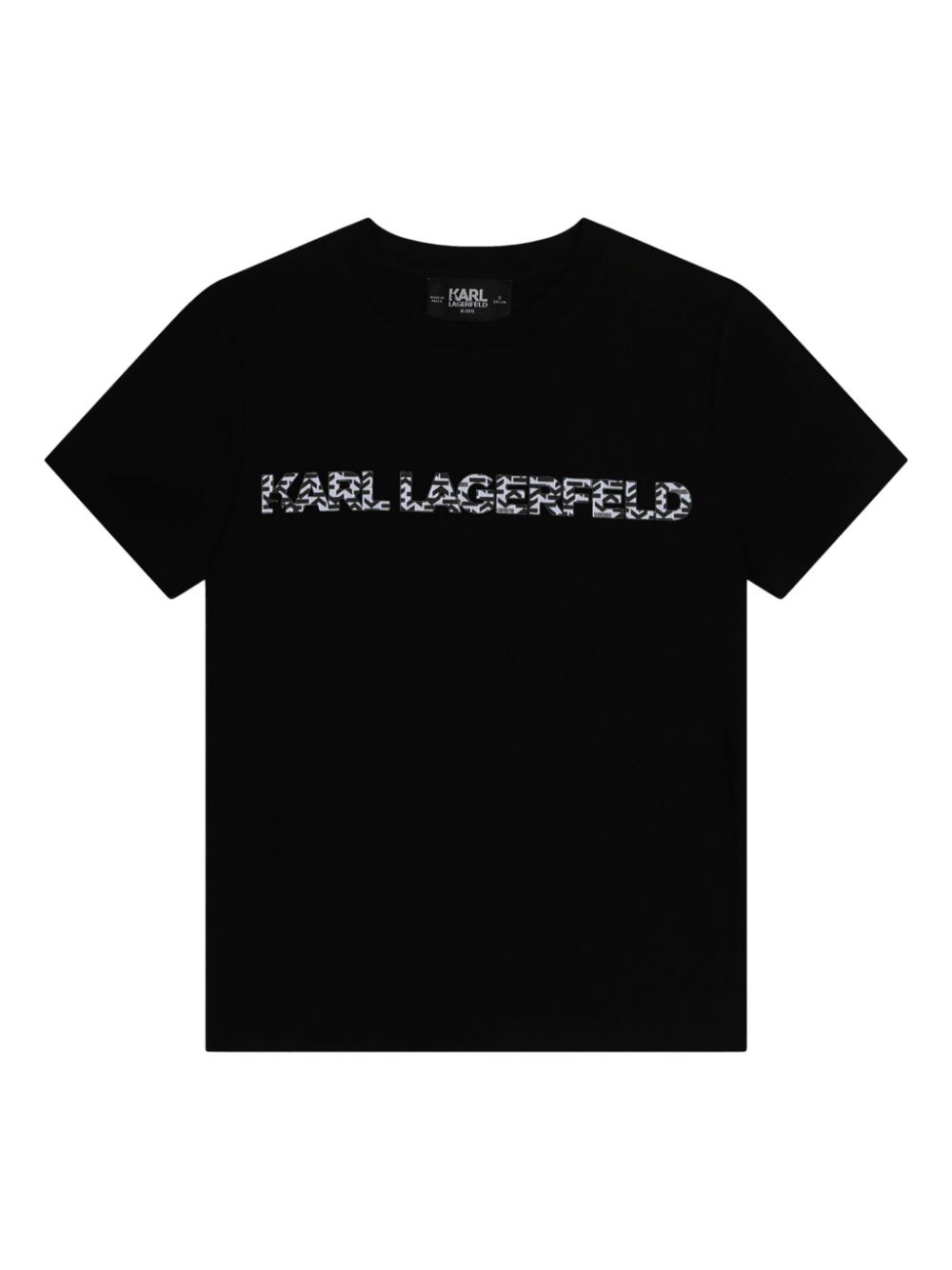 Karl Lagerfeld Kids T-shirt van biologisch katoen met logoprint Zwart