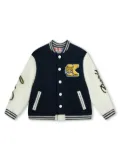 Kenzo Kids logo-appliqué colour-block bomber jacket - Blue