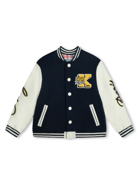 Kenzo Kids logo-appliqué colour-block bomber jacket