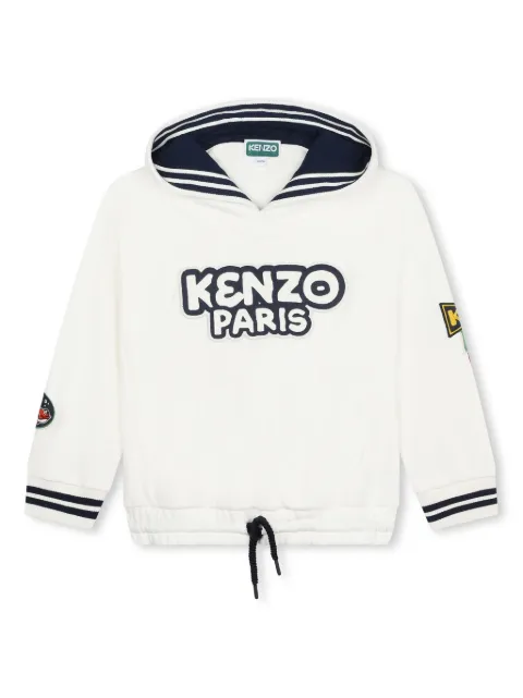 Kenzo Kids logo-appliqué cotton hoodie