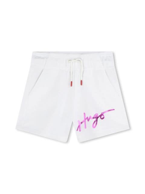 HUGO KIDS logo-print drawstring-waist shorts