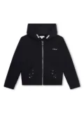 Chloé Kids eyelet-embellished cotton hoodie - Blue