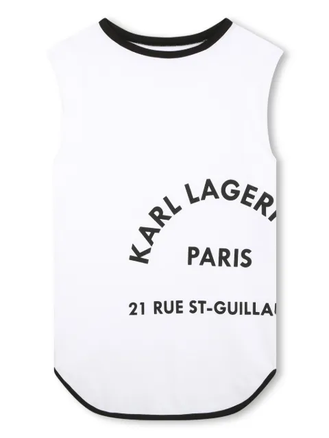 Karl Lagerfeld Kids فستان قطن عضوي بطبعة شعار الماركة