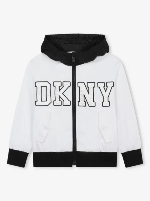 Dkny Kids logo-print hooded jacket