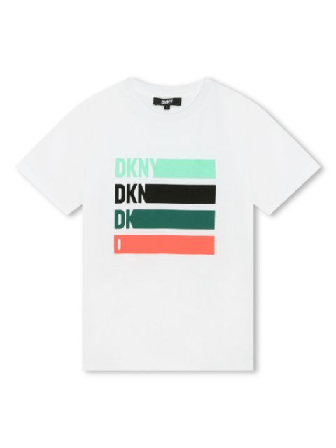 Dkny Kids تيشيرت قطن بطبعة مخططة