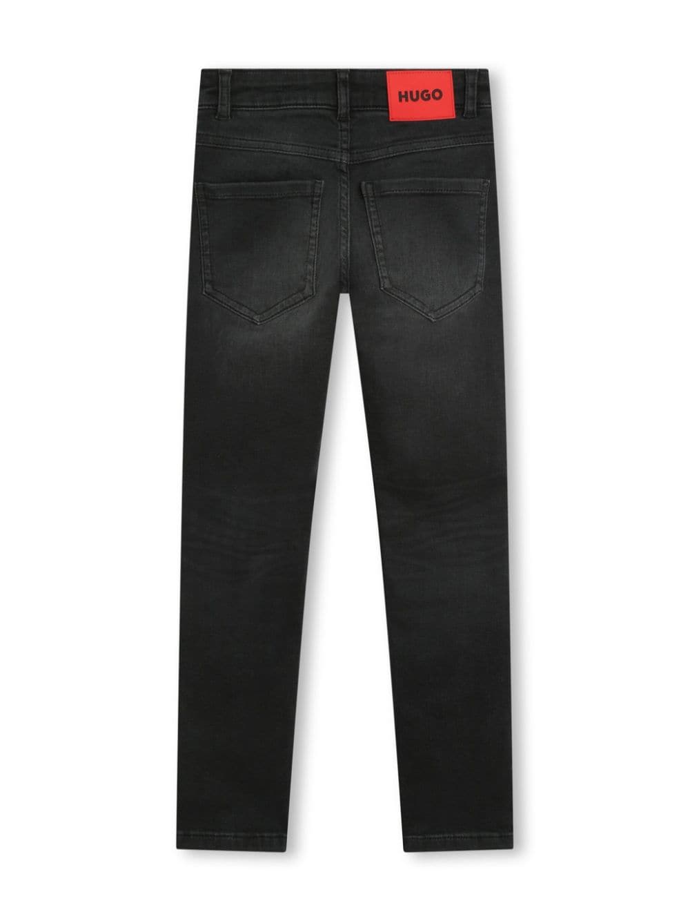 Shop Hugo Mid-rise Straight-leg Jeans In Black