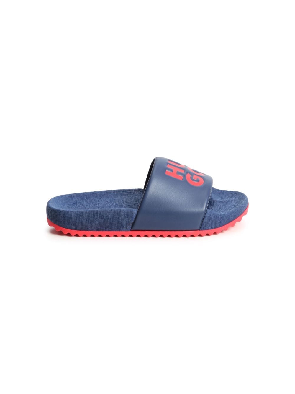 HUGO KIDS Slippers met logo-reliëf - Blauw