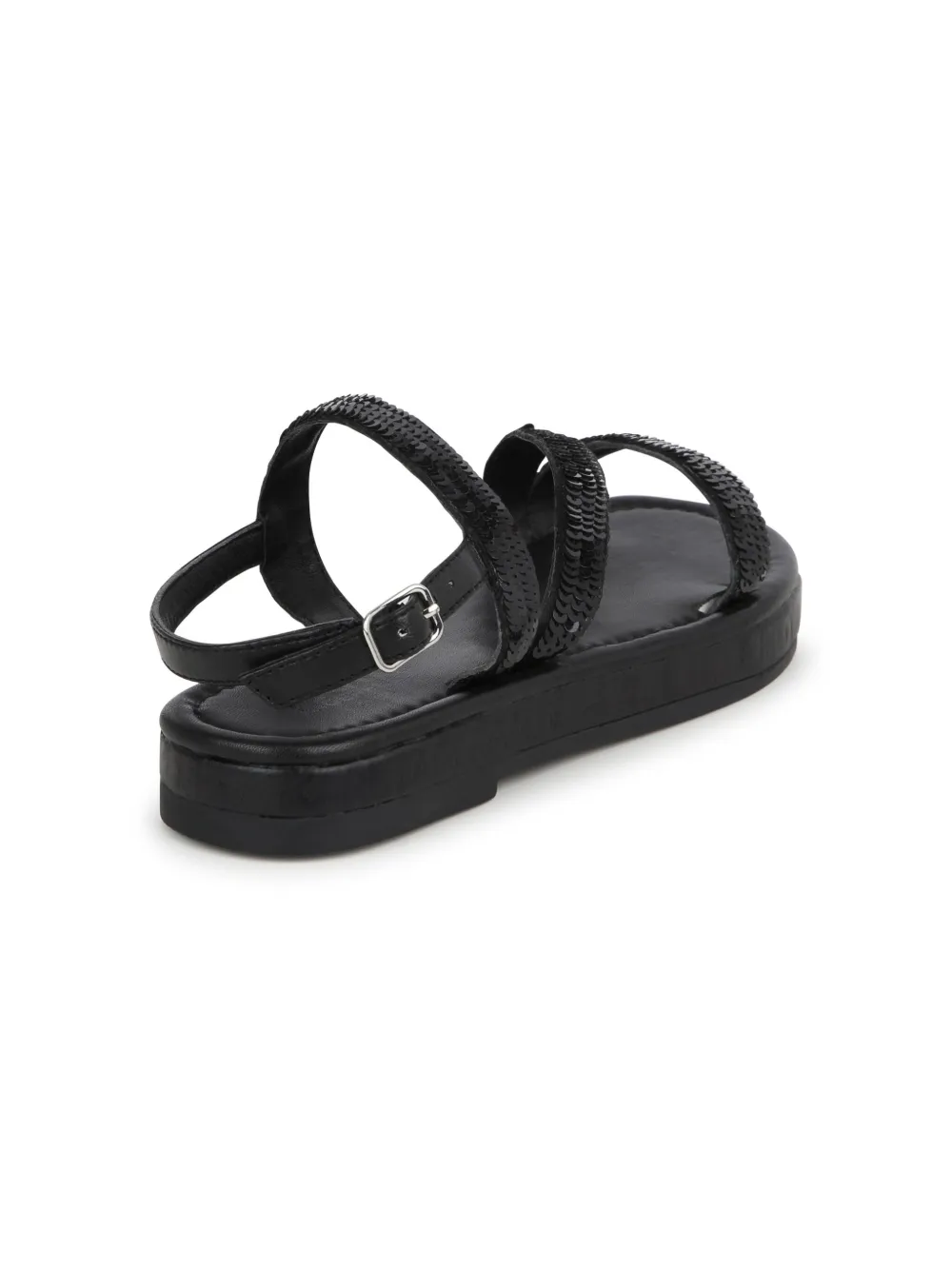 KARL LAGERFELD SEQUIN-EMBELLISHED SLINGBACK SANDALS