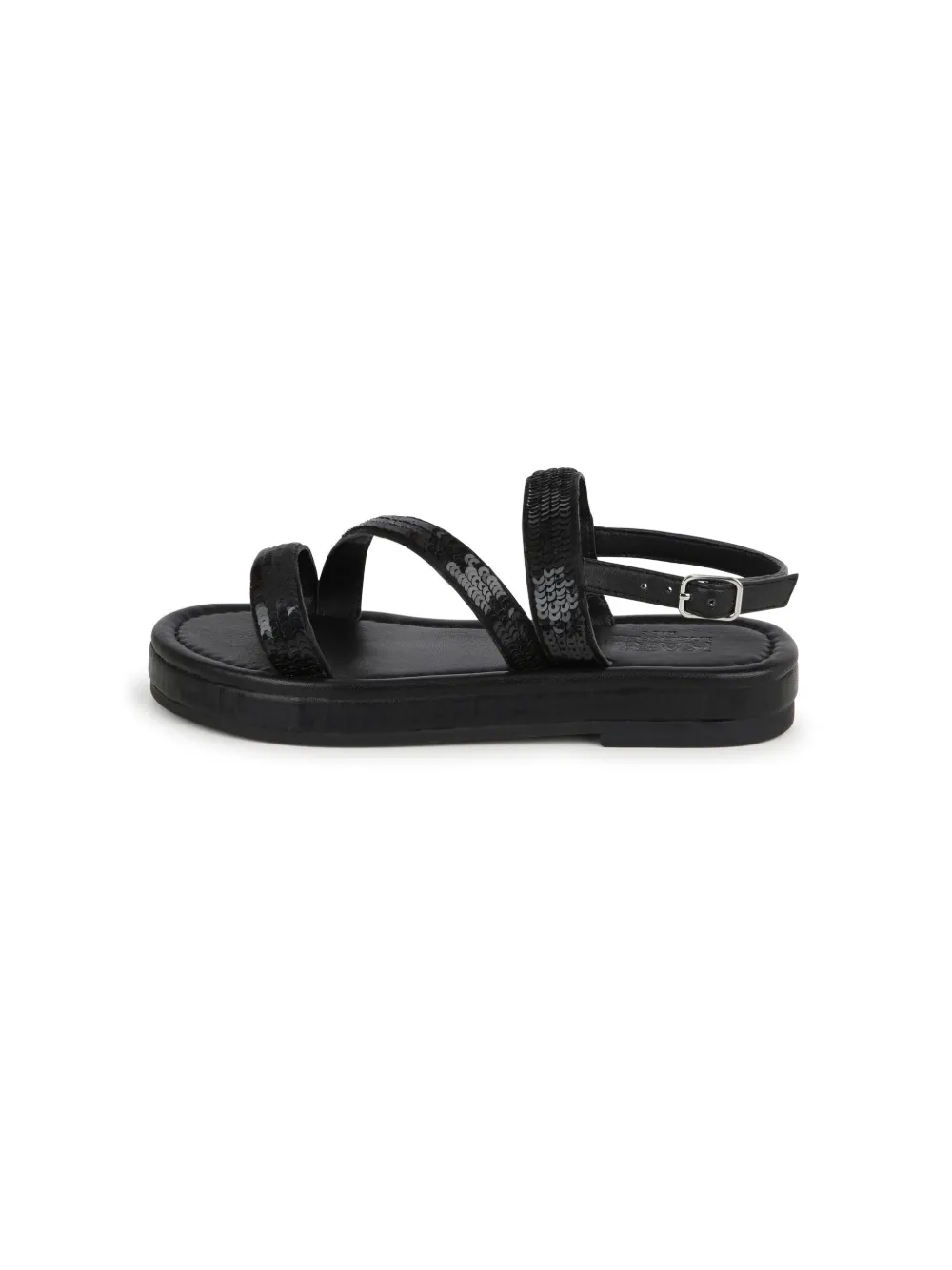 Shop Karl Lagerfeld Sequin-embellished Slingback Sandals In Black