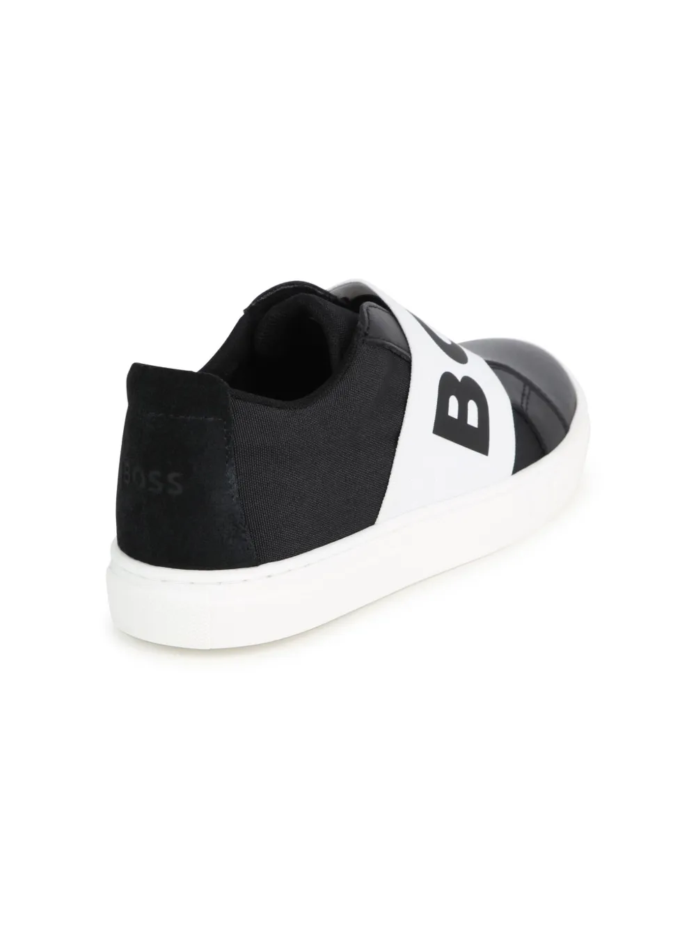 Shop Bosswear Logo-print Leather Sneakers In Black