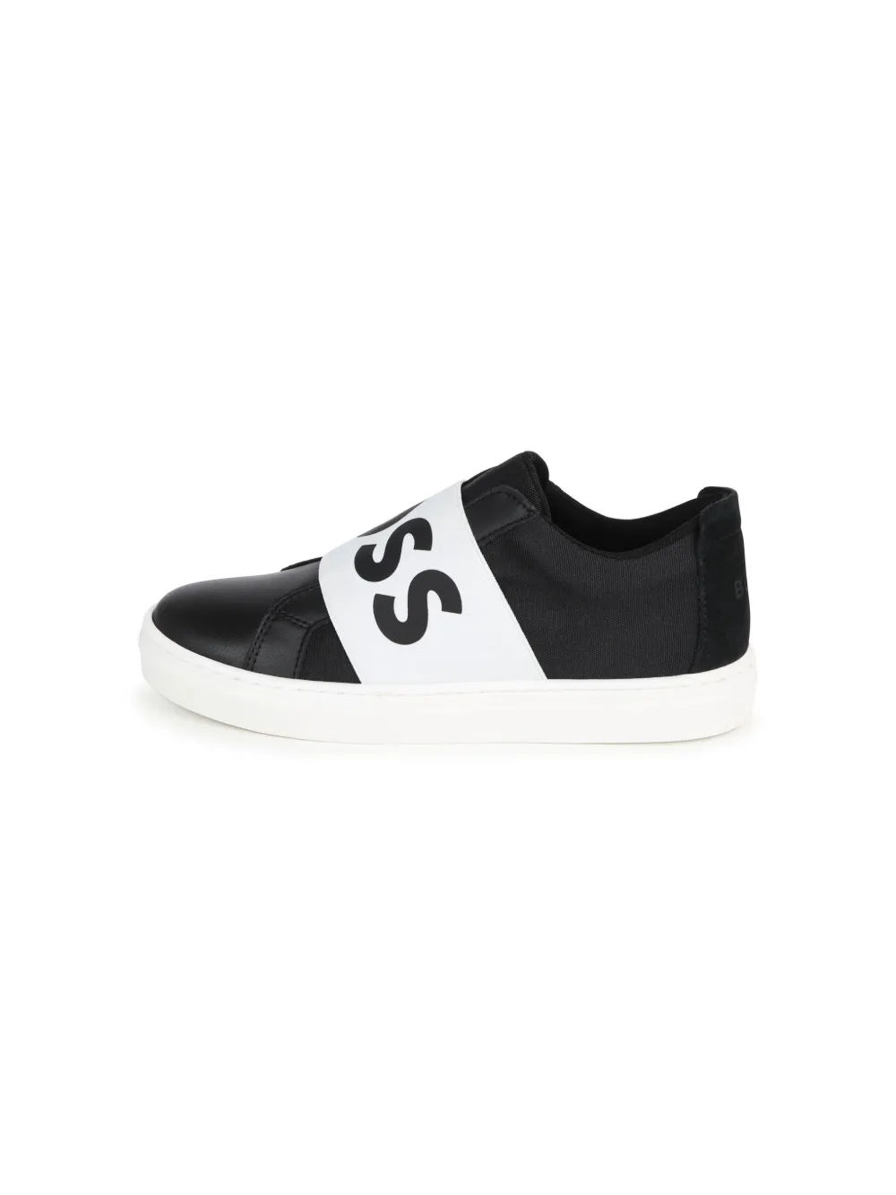 Shop Bosswear Logo-print Leather Sneakers In Black