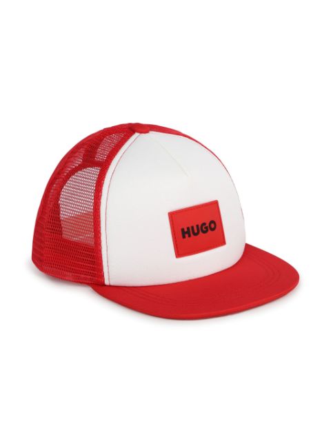 HUGO KIDS logo-appliqué panelled cap