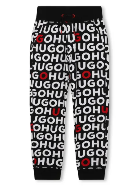 HUGO KIDS logo-print cotton track pants