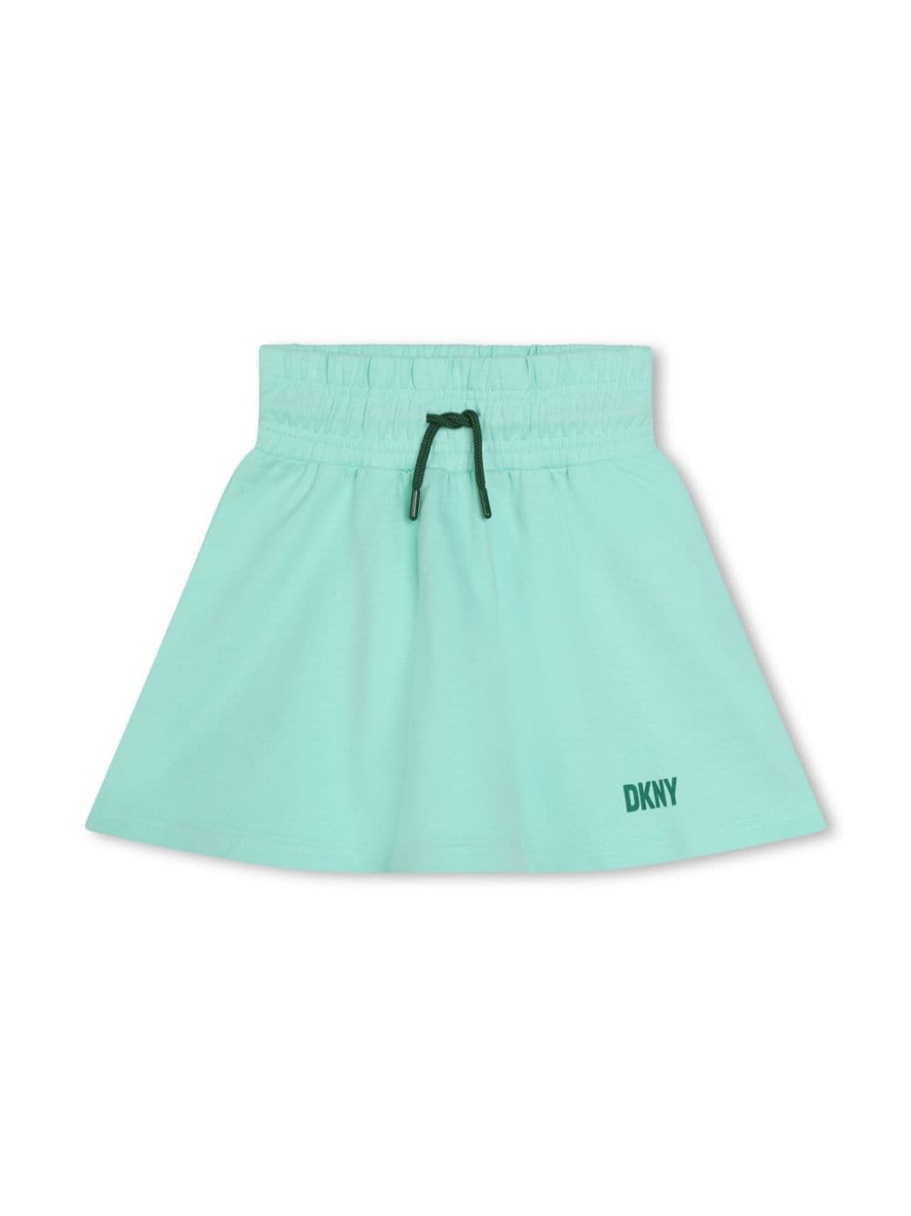 Shop Dkny Elasticated-waistband Cotton Skirt In Green