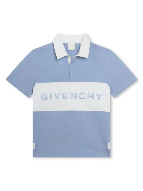 Givenchy Kids Camisa polo bicolor com logo bordado