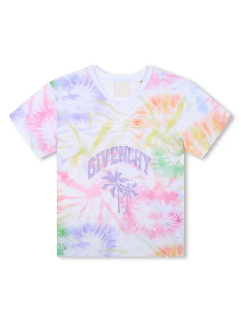 Givenchy Kids playera con estampado tie-dye y logo