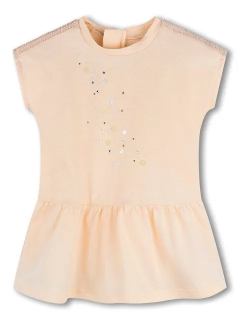 Chloé Kids logo-embroidered organic cotton dress