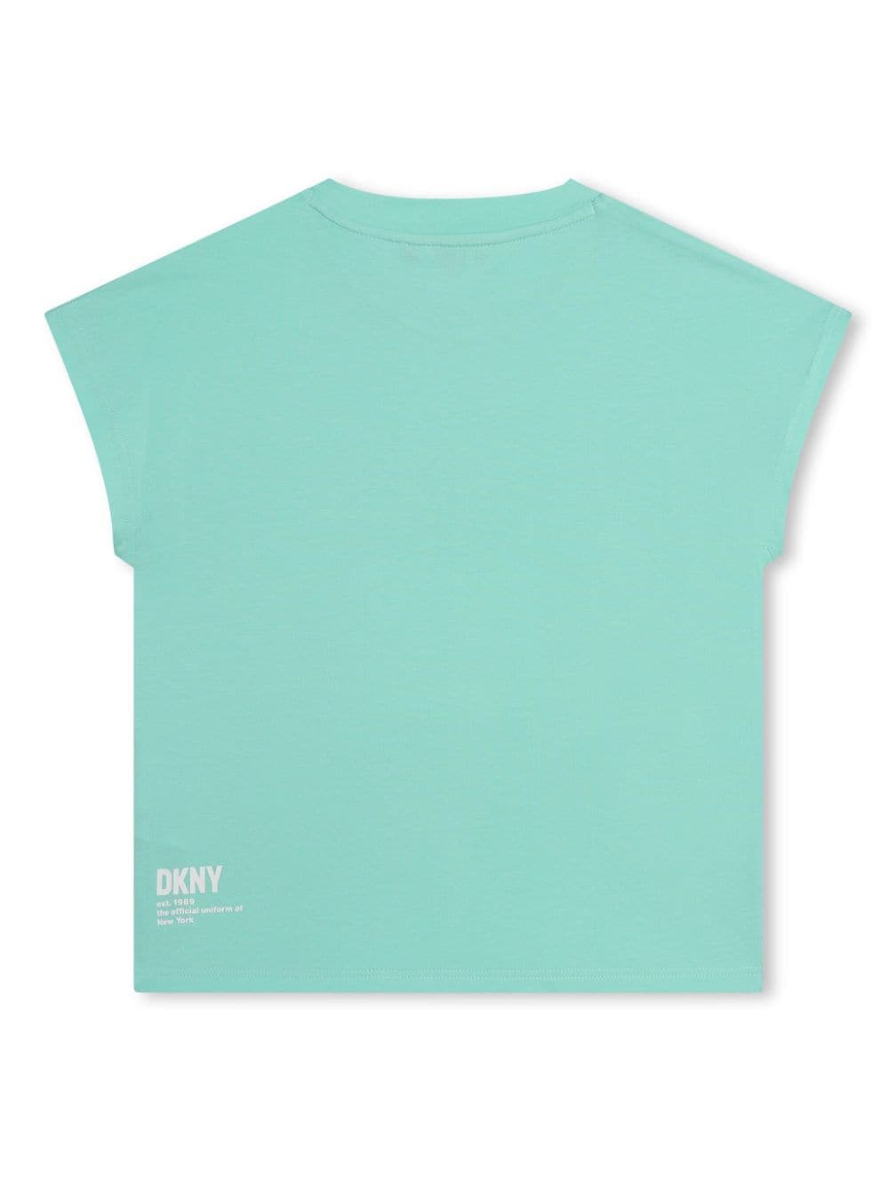 Shop Dkny Logo-print Organic Cotton T-shirt In Green