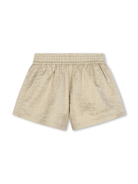 Givenchy Kids 4G-monogram metallic cotton shorts