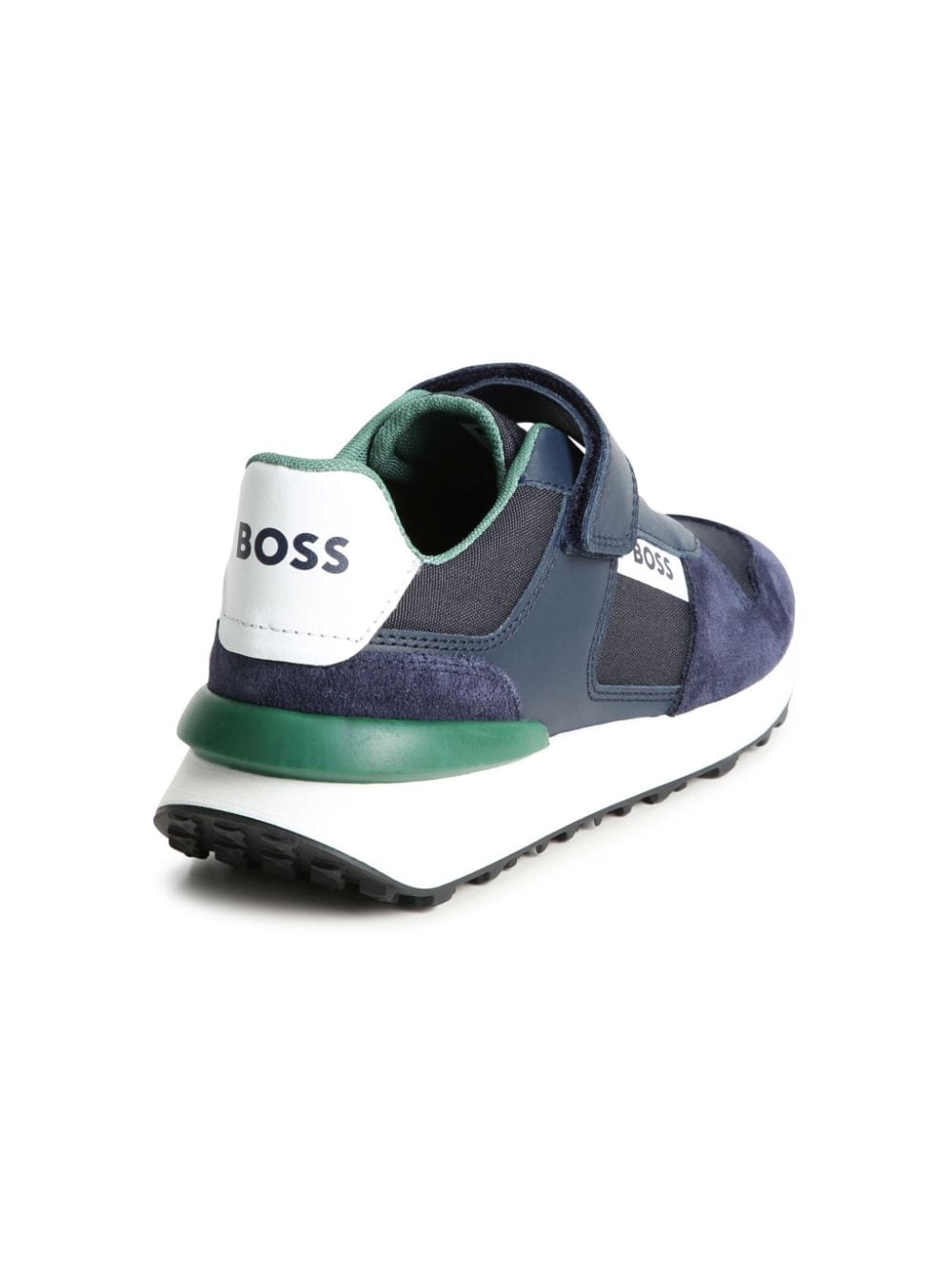 BOSS Kidswear logo-print leather sneakers Blue
